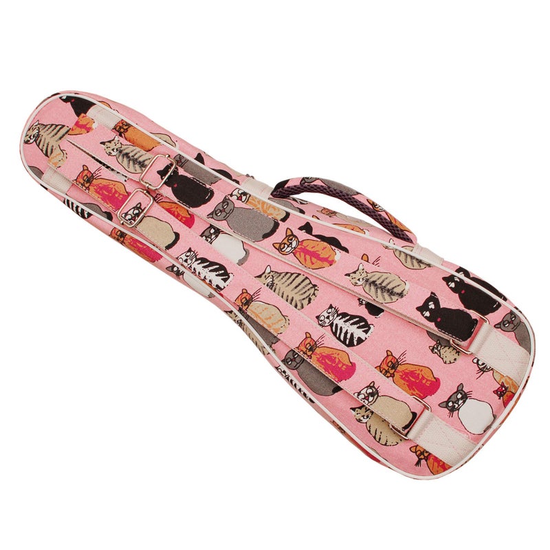 MUSIC FIRST Canvas MISS CAT ukulele case ukulele bag, Double Shoulder Straps, Original Design (Fit for 21 inch Soprano Ukulele, Double Shoulder Straps) - Image 3